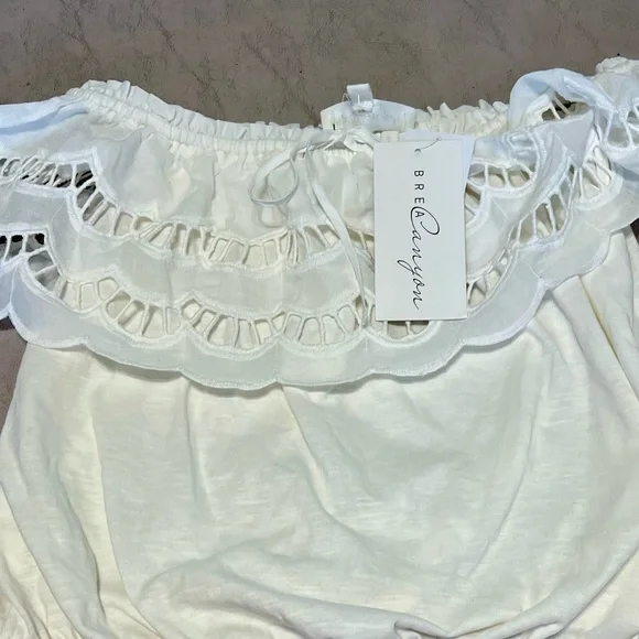 NWT - White Midriff Summer Top by Brea Canyon - Size‎ M - Picture 8 of 8